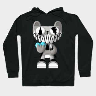 Cat Doodle Cyan Heart Hoodie